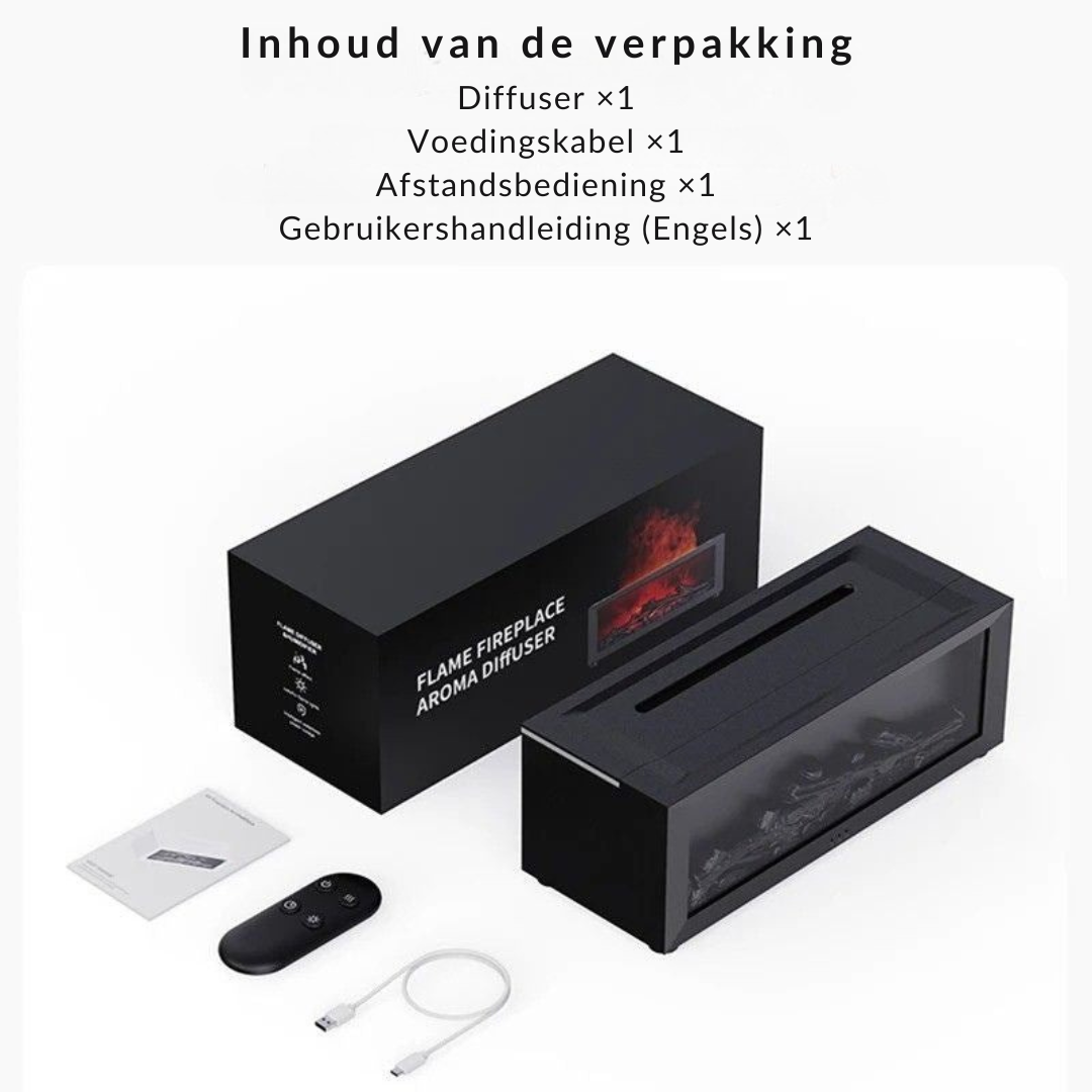 HeptABrands - CozyFlame | Aroma Diffuser met realistisch haardvlam-effect voor ultieme gezelligheid