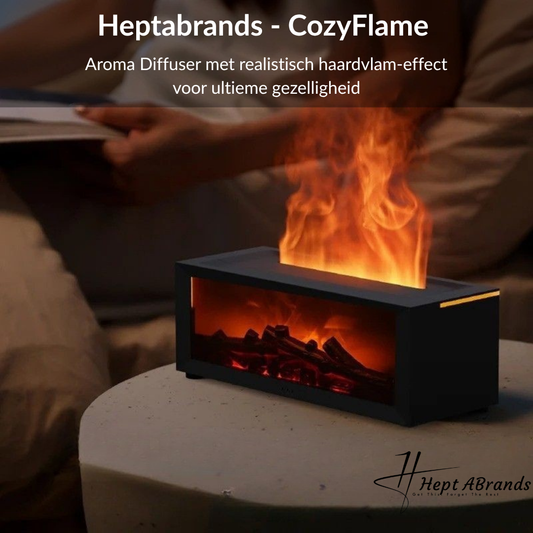 HeptABrands - CozyFlame | Aroma Diffuser met realistisch haardvlam-effect voor ultieme gezelligheid