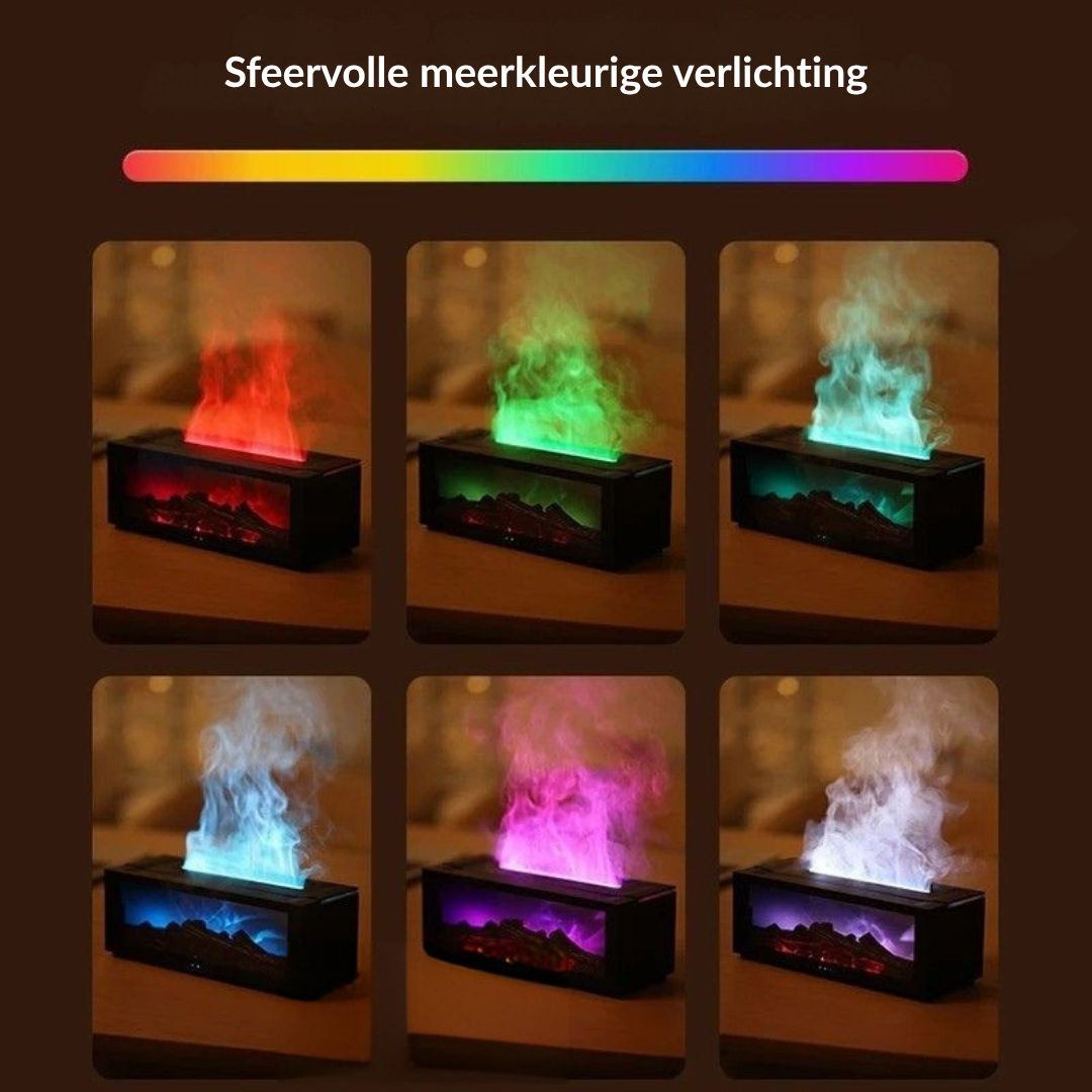 HeptABrands - CozyFlame | Aroma Diffuser met realistisch haardvlam-effect voor ultieme gezelligheid