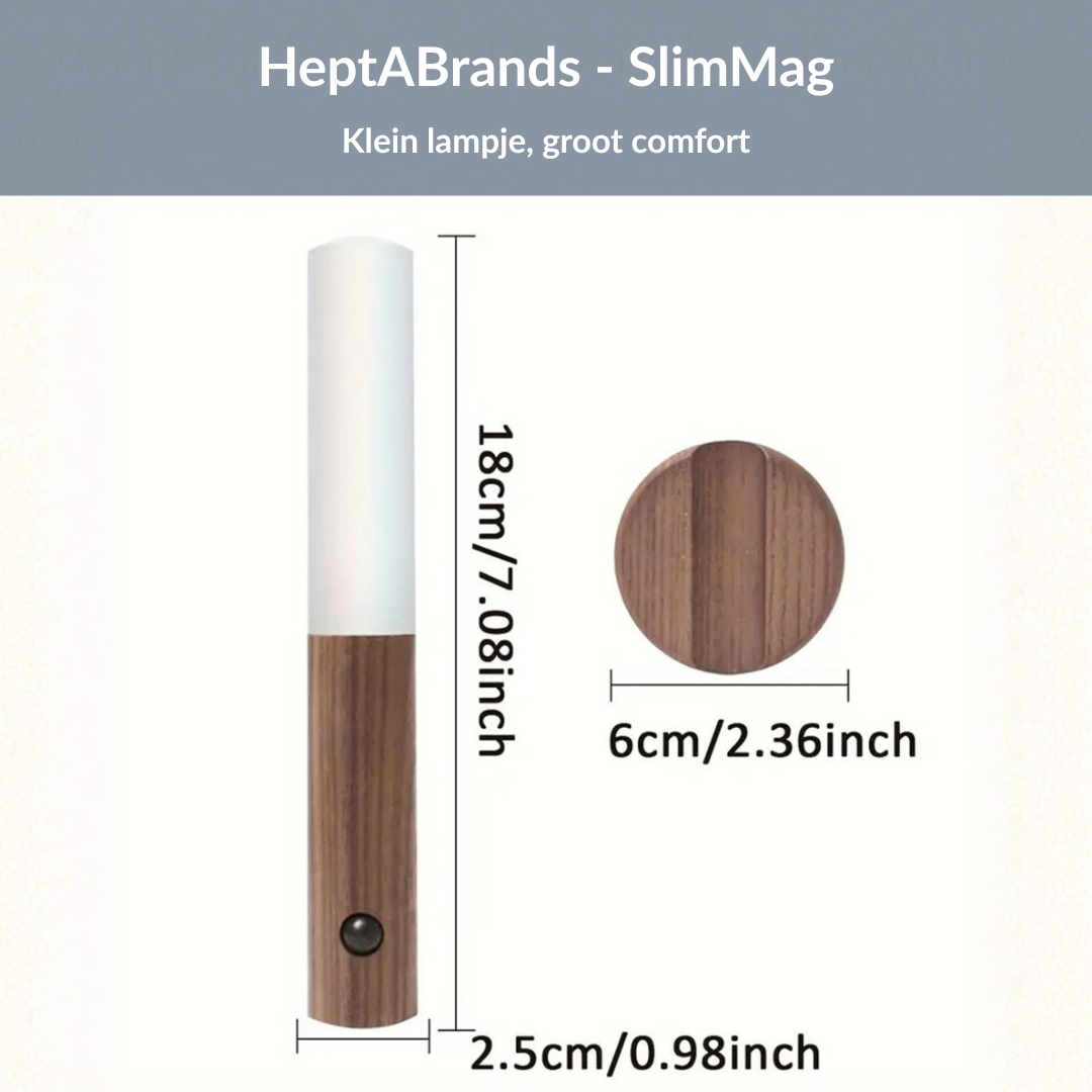 HeptABrands - SlimMag | Magnetisch Nachtlampje met Bewegingssensor – Zacht & Veilig Nachtlicht