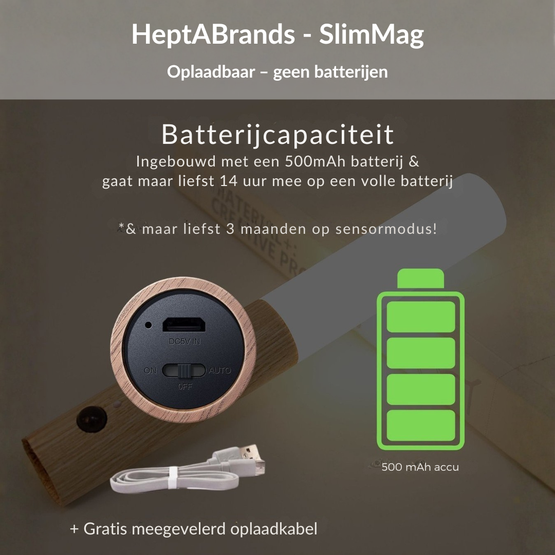 HeptABrands - SlimMag | Magnetisch Nachtlampje met Bewegingssensor – Zacht & Veilig Nachtlicht
