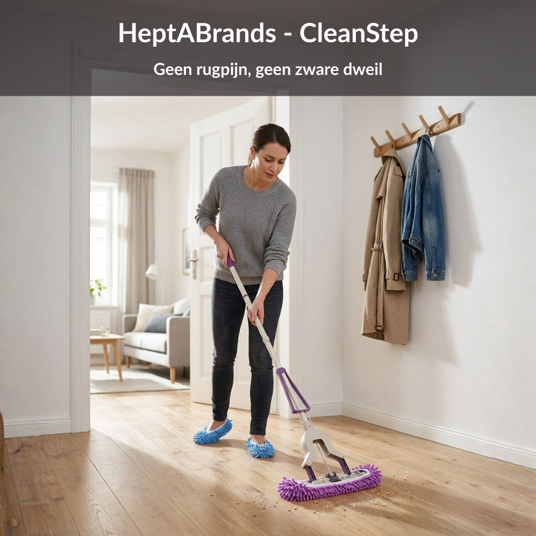 HeptaBrands - CleanStep | Dweil Schoenen, Schoonmaken Zonder Bukken